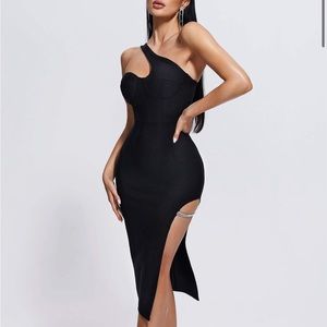 Dagny One Shoulder Midi Bandage Dress size M